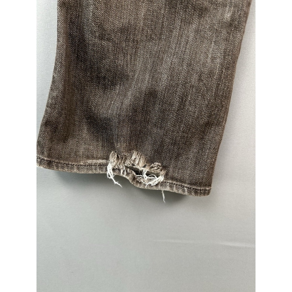 7 For All Mankind Jeans Womens Brown Distressed Bootcut Cotton Blend Size 28 - Picture 7 of 11